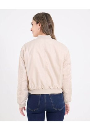 Chaqueta  Para Mujer Bomber Color Beige Marca Ostu #40080217