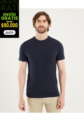 Camiseta Para Hombre Manga Corta Cuello Redondo Color Azul Marca Ostu #60091684 Ostu