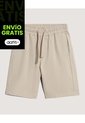 Bermuda Infantil Niño Regular Corto Color Beige Marca Ostu #80100058 de Ostu