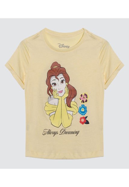 Camiseta Para Niña Manga Corta Color Amarillo  Marca Ostu #90090210
