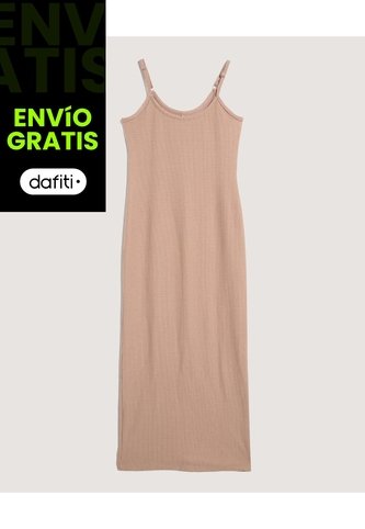 Vestido Para Mujer M/Sisa Largo Color Camel Marca Ostu #40170344 Ostu