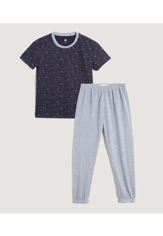 Pijama Infantil Niño M/C P/L Color Azul Marca Ostu #80040099 Ostu
