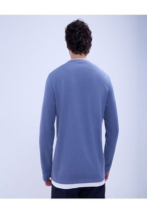 Camiseta Para Hombre Manga Larga Color Azul  Marca Ostu #60091539