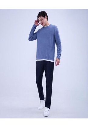 Camiseta Para Hombre Manga Larga Color Azul  Marca Ostu #60091539