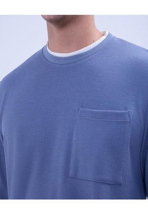 Camiseta Para Hombre Manga Larga Color Azul  Marca Ostu #60091539