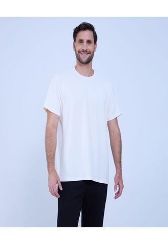 Camiseta Para Hombre Manga Corta Color Crema Marca Ostu #60091521 Ostu