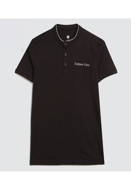 Polo Para Niño Manga Corta Color Negro Marca Ostu #80110093