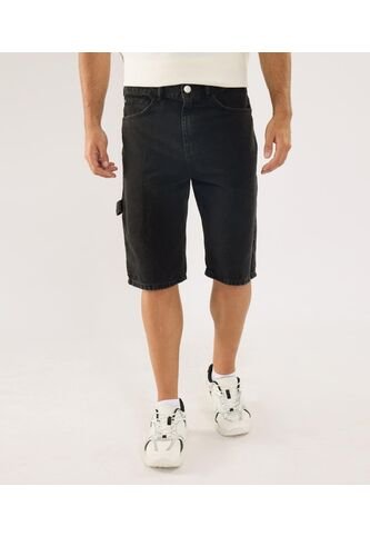 Bermuda Para Hombre Regular Largo Color Negro Marca Ostu #60100483 Ostu