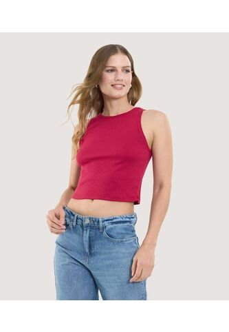 Camiseta Para Mujer Crop Top Color Rojo Marca Ostu #40092433 Ostu