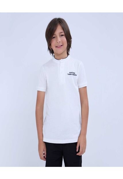 Polo Para Niño Manga Corta Color Crema Marca Ostu #80110095