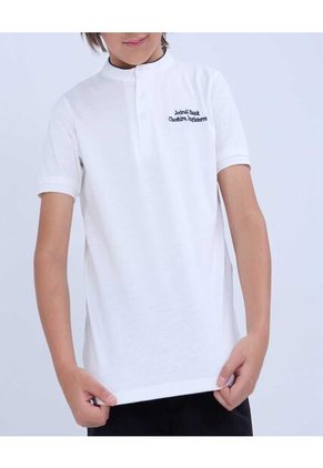 Polo Para Niño Manga Corta Color Crema Marca Ostu #80110095