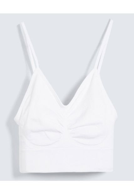Top Para Mujer Seamless Sin Copas Color Blanco Marca Ostu #40220401