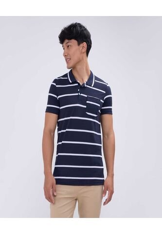 Polo Para Hombre Cuello Tejido Con Bolsillo Color Azul  Marca Ostu #60110680 Ostu