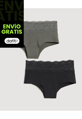 Panty Para Mujer Cachetero Color Negro Marca Ostu #40800104 Ostu
