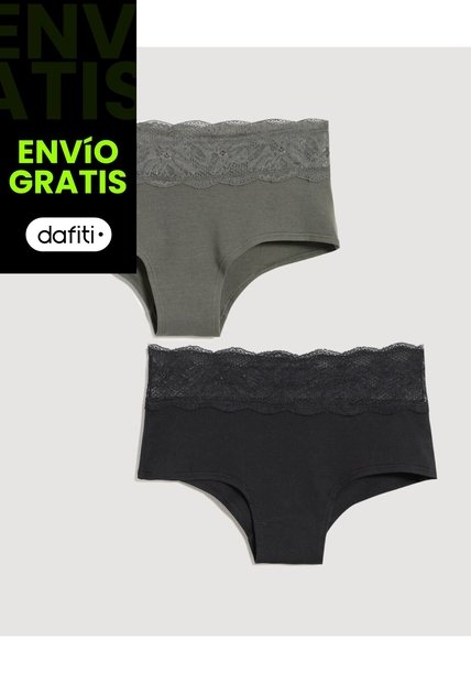 Panty Para Mujer Cachetero Color Negro Marca Ostu #40800104