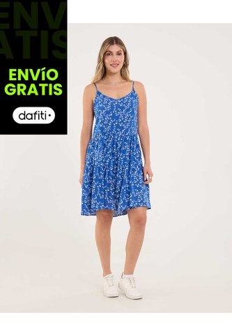 Vestido Para Mujer M/Sisa Medio Color Azul Marca Ostu #40170322 Ostu