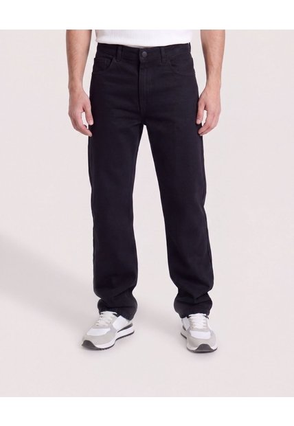 Jean Straight Clásico  Para Hombre Negro Ostu