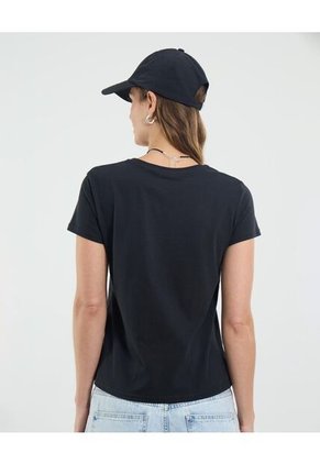 Camiseta Para Mujer Manga Corta Cuello Redondo Color Negro Marca Ostu #40092508