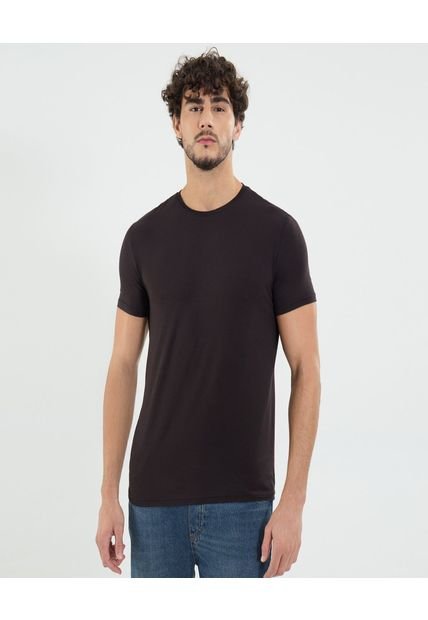 Camiseta Para Hombre Manga Corta Cuello Redondo Color Negro Marca Ostu #60091651