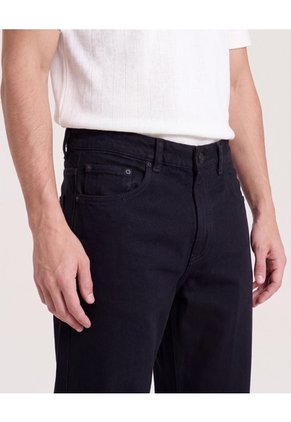 Jean Straight Clásico Para Hombre Negro Ostu