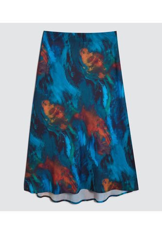 Falda Para Mujer Medio Color Azul Rey Marca Ostu #40140139 Ostu