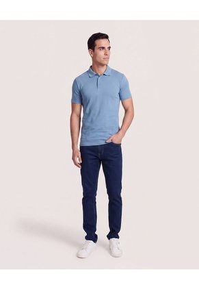 Polo Basica  Para Hombre Azul Ostu