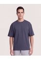 Camiseta Relaxed Básica Unicolor  Para Hombre Azul Ostu de Ostu