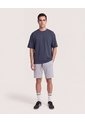 Camiseta Relaxed Básica Unicolor  Para Hombre Azul Ostu de Ostu