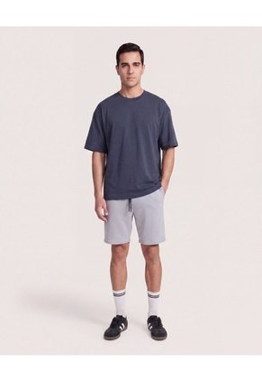 Camiseta Relaxed Básica Unicolor  Para Hombre Azul Ostu