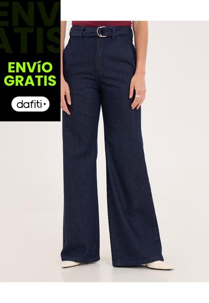 Jean Para Mujer Wide-Leg Color Azul Marca Ostu #40160600