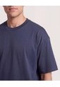 Camiseta Relaxed Básica Unicolor  Para Hombre Azul Ostu de Ostu