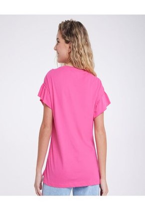 Camiseta Para Mujer Manga Corta Color Rosado  Marca Ostu #40091540