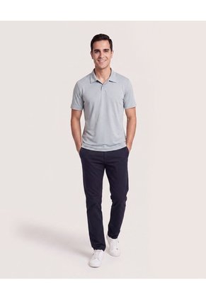 Polo Con Broches Para Hombre Gris Ostu