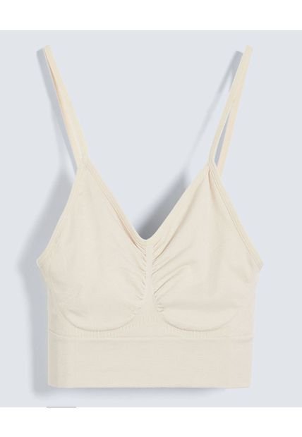 Top Para Mujer Seamless Sin Copas Color Beige Marca Ostu #40220401