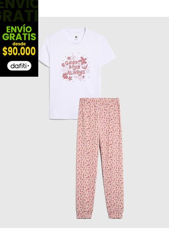 Pijama Infantil Niña M/C P/L Color Rosa Marca Ostu #90040080 Ostu