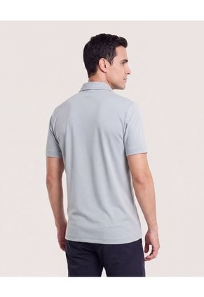 Polo Con Broches Para Hombre Gris Ostu