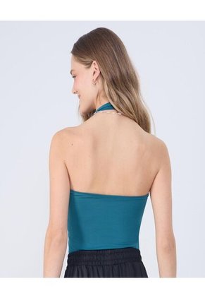 Camiseta Para Mujer Manga Sisa Cuello Henley Color Verde Marca Ostu #40092304