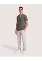 Polo Cremallera Cuello Contraste  Para Hombre Verde Ostu de Ostu