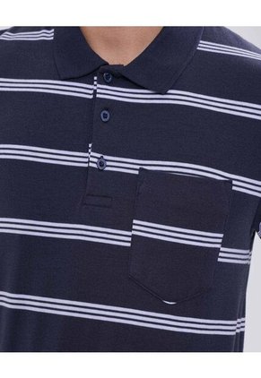 Polo Para Hombre Cuello Tejido Con Bolsillo Color Azul  Marca Ostu #60110643