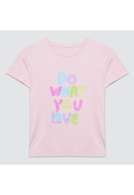 Camiseta Para Niña Manga Corta Color Rosado  Marca Ostu #90090192