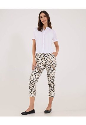 Pantalon Para Mujer Capri Color Crema Marca Ostu #40070685