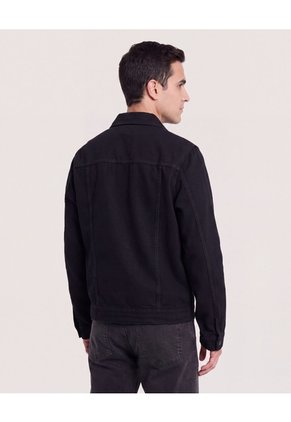 Chaqueta Trucker Clásica  Para Hombre Negro Ostu