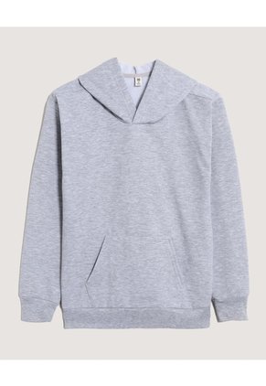 Buzo Hoodie Básico Unicolor Para Niño Infantil Niño Gris Ostu
