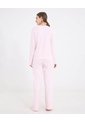 Pijama Manga Larga Con Botones  Para Mujer Rosado Ostu de Ostu