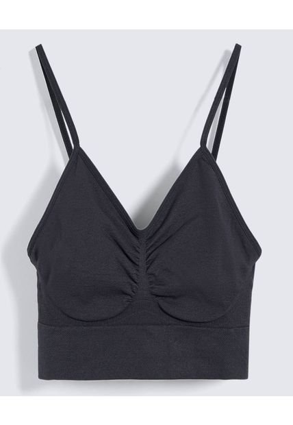Top Para Mujer Seamless Sin Copas Color Negro Marca Ostu #40220401