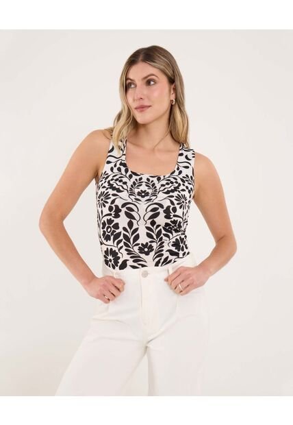 Top Para Mujer Hombro Ancho Color Negro Marca Ostu #40220427