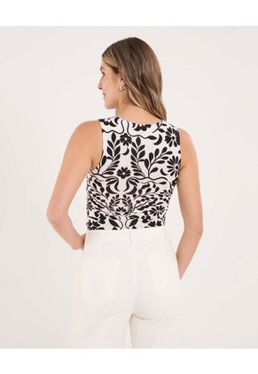 Top Para Mujer Hombro Ancho Color Negro Marca Ostu #40220427