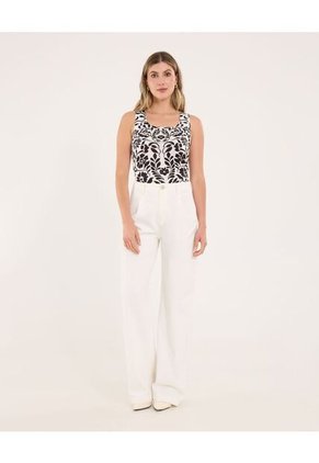 Top Para Mujer Hombro Ancho Color Negro Marca Ostu #40220427