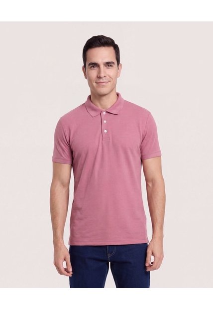 Polo Basica  Para Hombre Rosado Ostu