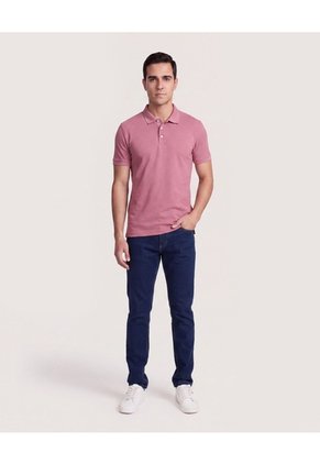 Polo Basica  Para Hombre Rosado Ostu